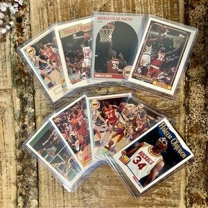 Lot of 9 90s Hakeem Olajuwon NBA Basketball Trading Cards Houston Rockets Akeem